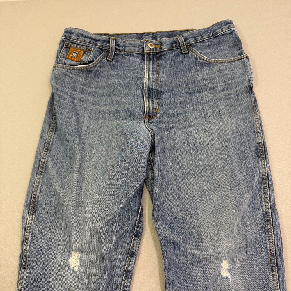 Cinch Bronze Label High Rise Slim Fit Tapered Leg Jeans Men's 38x32 Distressed - Picture 2 of 13